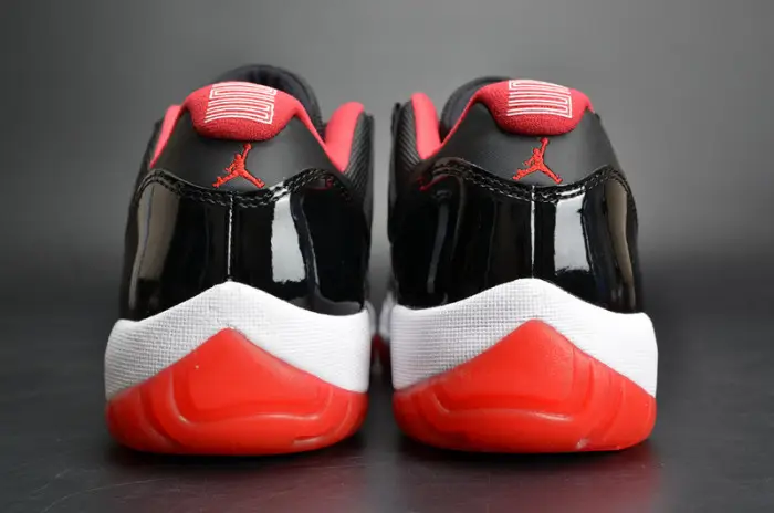 AIR JORDAN 11 RETRO LOW "BRED" BLACK  RED mens 