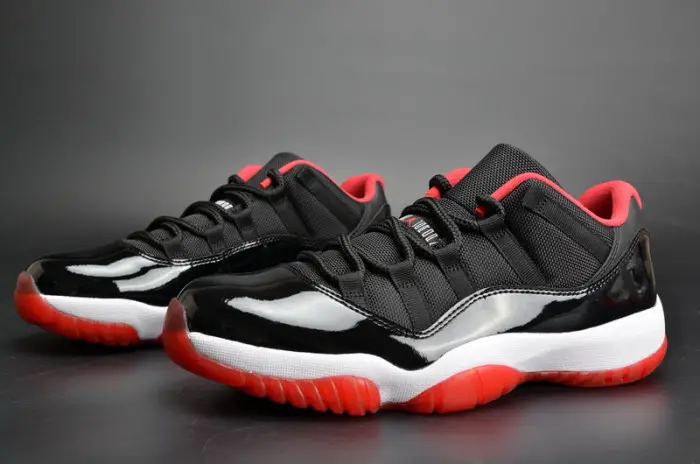 AIR JORDAN 11 RETRO LOW "BRED" BLACK  RED mens 