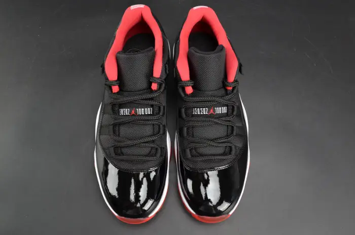 AIR JORDAN 11 RETRO LOW "BRED" BLACK  RED mens 