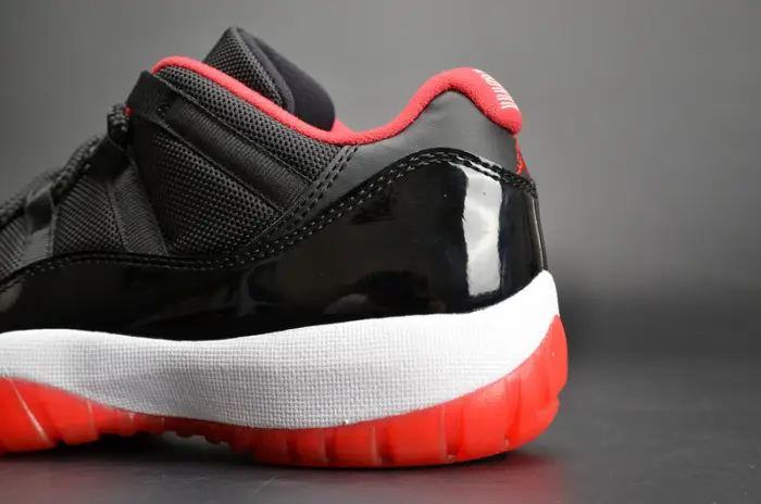 AIR JORDAN 11 RETRO LOW "BRED" BLACK  RED mens 
