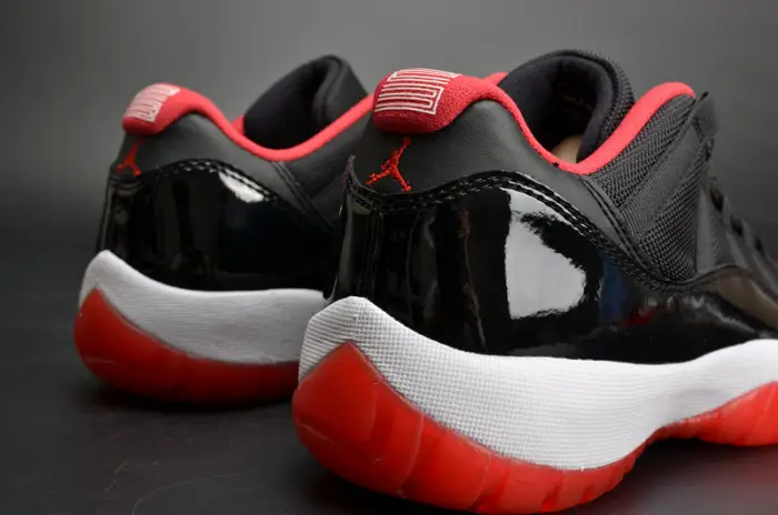 AIR JORDAN 11 RETRO LOW "BRED" BLACK  RED mens 
