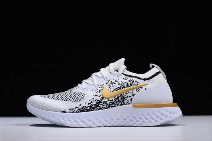 Men's Nike Epic React Flyknit White/Black-Gold FDEAF747