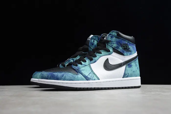 Air Jordan 1 Tie-Dye white black aurora green 