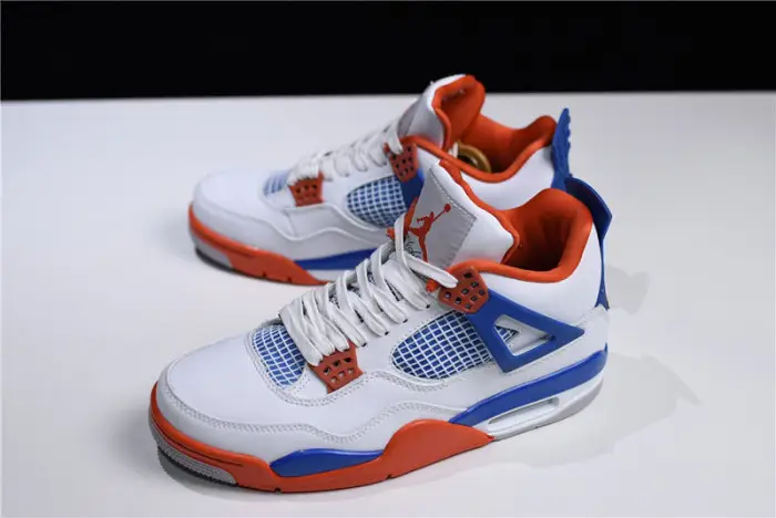 Air Jordan 4 White Bright Crimson-Royal Blue 