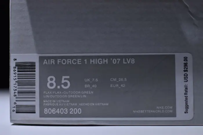 Nike AIR FORCE 1 HIGH 07 LV8 'FLAX' - ACA1131