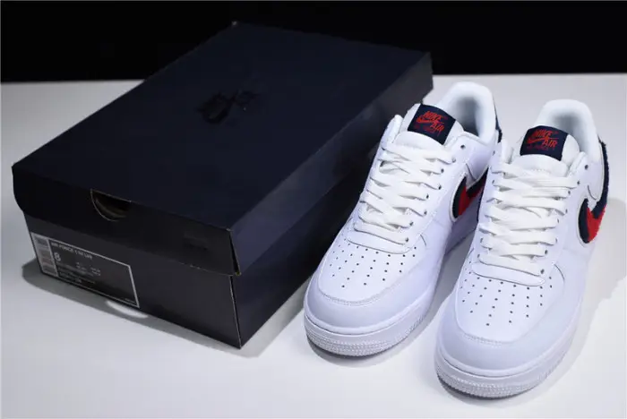 Nike Air Force 1 Low LV8 3D Chenille Swoosh White Red Blue 