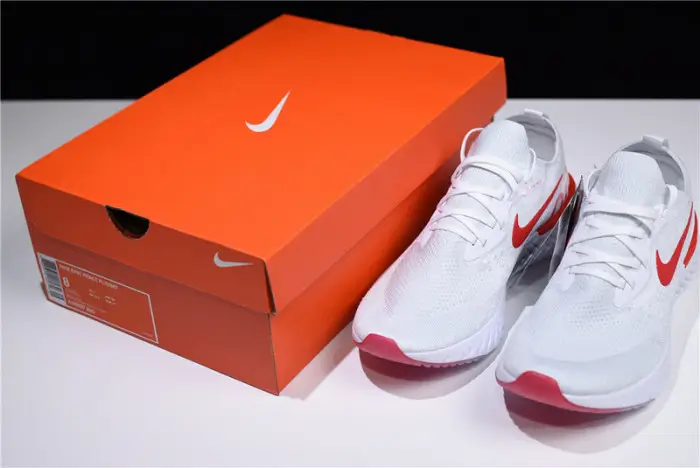 nike epic react flyknit white red 
