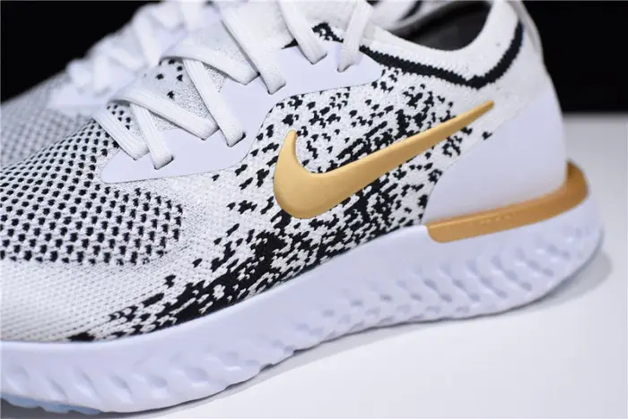 Men's Nike Epic React Flyknit White Black-Gold 
