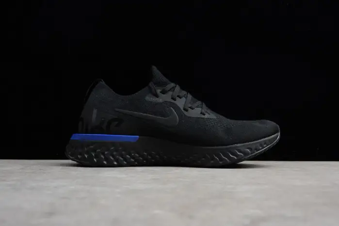 NIKE EPIC REACT FLYKNIT BLACK RACER BLUE 