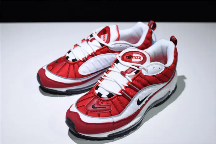 Nike mens Air Max 98 “Gym Red” White Black-Gym 