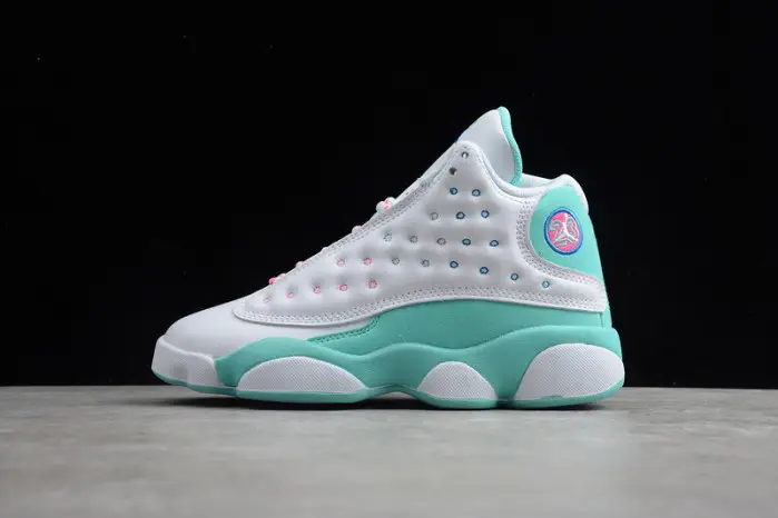 Air Jordan 13 Retro White Soar Green Pink (GS) FFEC36