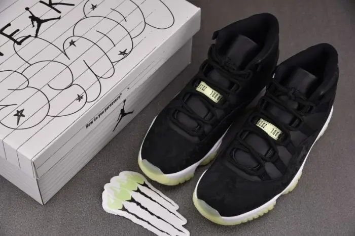 Air Jordan 11 Retro Black Barely Volt- 
