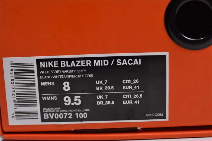 Sacai x Blazer Mid White Grey BBEBB368