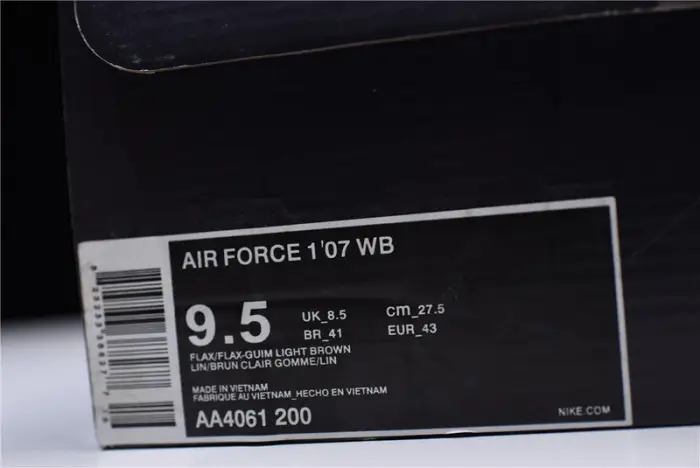 Nike Air Force 1 '07 WB Flax Flax-Gum Wheat  Basketball Shoes 