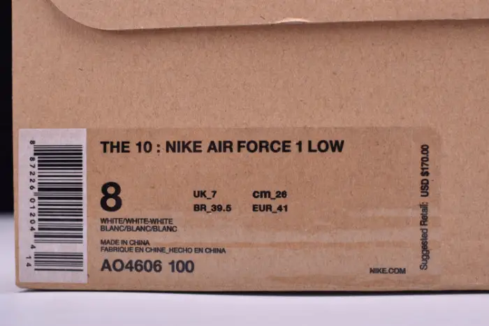 NIKE AIR FORCE 1 LOW O-W All White 