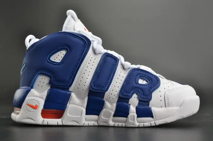 Nike Air More Uptempo “Knicks” White Deep Royal Blue womens 