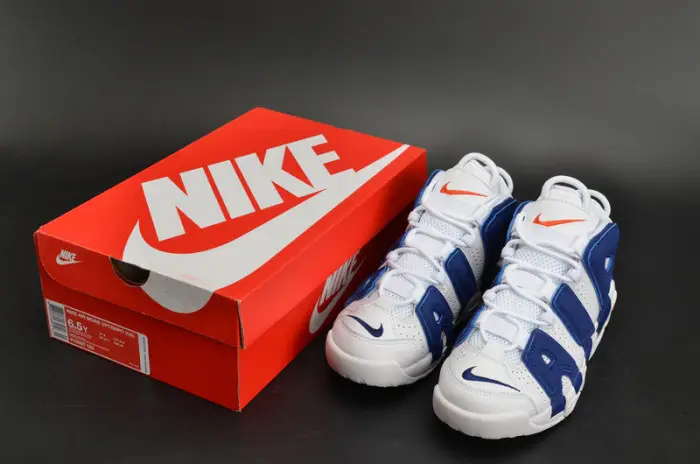 Nike Air More Uptempo “Knicks” White Deep Royal Blue womens 