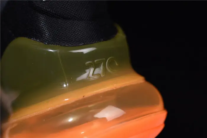 NIKE mens AIR MAX 270 “Tonal Orange” black 