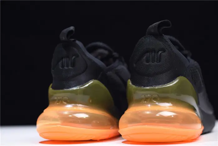 NIKE mens AIR MAX 270 “Tonal Orange” black 