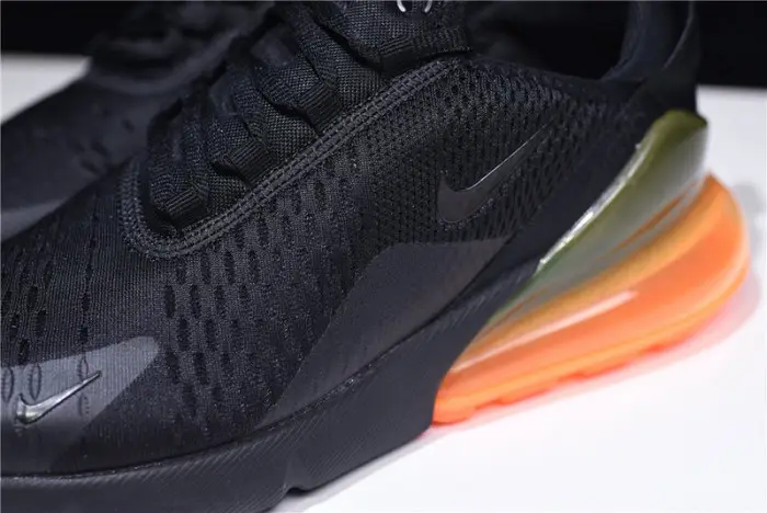 NIKE mens AIR MAX 270 “Tonal Orange” black 