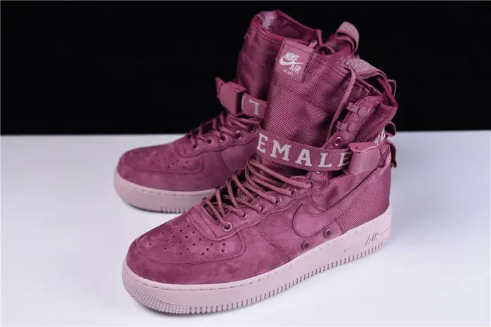 NIKE SF AIR FORCE 1 ONE FIF VINTAGE WINE PARTICLE ROSE AJ1700-600 