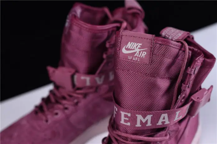 NIKE SF AIR FORCE 1 ONE FIF VINTAGE WINE PARTICLE ROSE AJ1700-600 